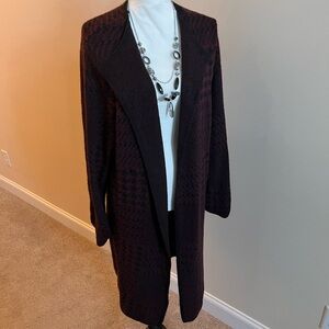 Notations Black and Burgundy Knit Cardigan
